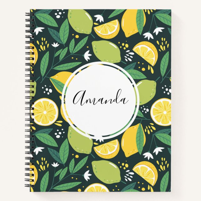 Carnet Patters de Yellow Lemon and Green Lime Fruit Food (Devant)