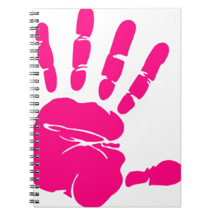 Carnet Paume de peinture rose à la main