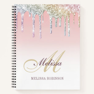 Carnet pavé de souris à parties scintillant monogramme co