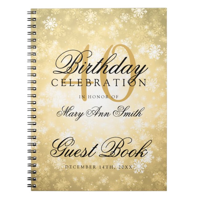 Carnet Pays des merveilles d'hiver d'or d'anniversaire de (Devant)