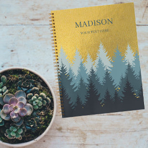 Carnet Paysage d'or des arbres forestiers