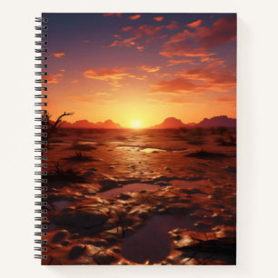 Carnet Paysage du désert du coucher du soleil