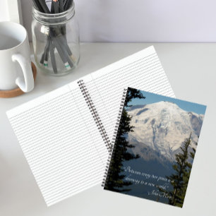 Carnet Paysage du mont Rainier avec citation de John Muir