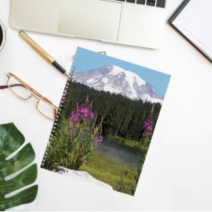 Carnet Paysage du Mont Rainier et Fleur sauvage