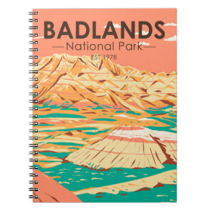 Carnet Paysage du parc national Badlands Vintage