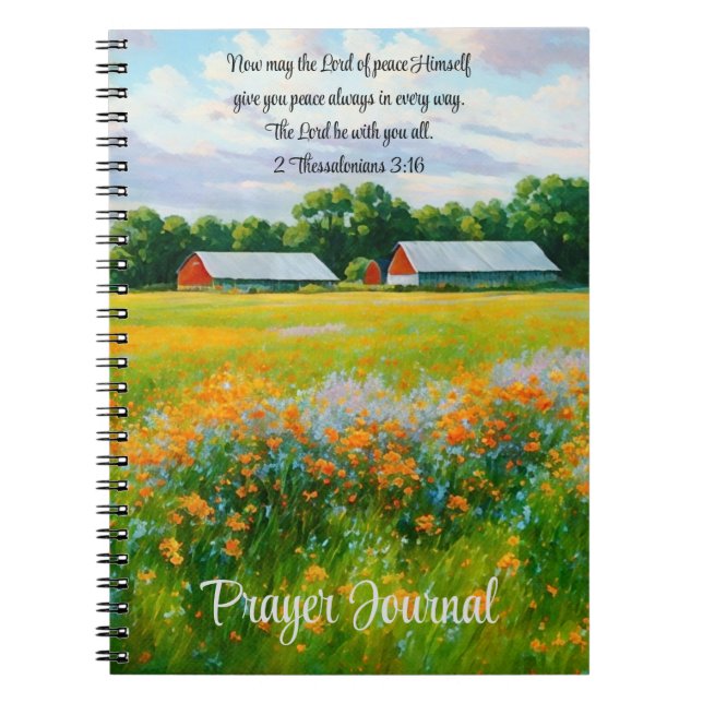 Carnet Paysage paisible Fleurs Foi La Bible Verse (Devant)