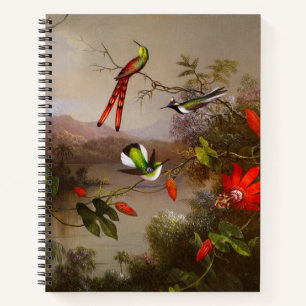 Carnet Paysage tropical avec dix colibris