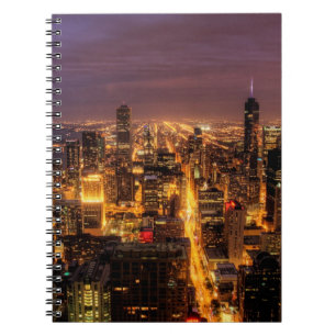 Carnet Paysage urbain de nuit de Chicago