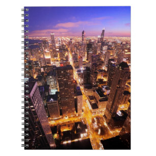 Carnet Paysage urbain la nuit de Chicago