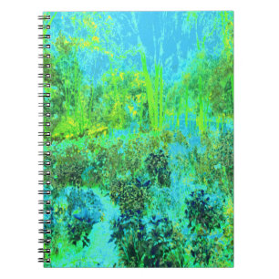 Carnet Paysage verdoyant et bleu du jardin