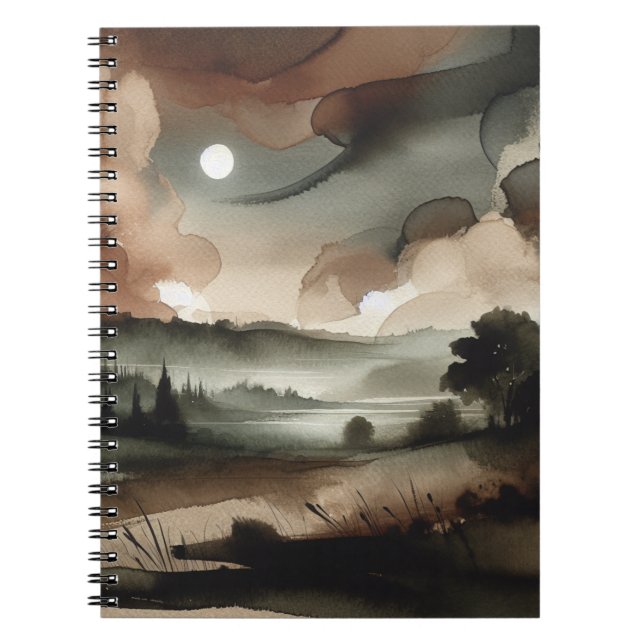 Carnet paysager Moody Watercolor Forest (Devant)