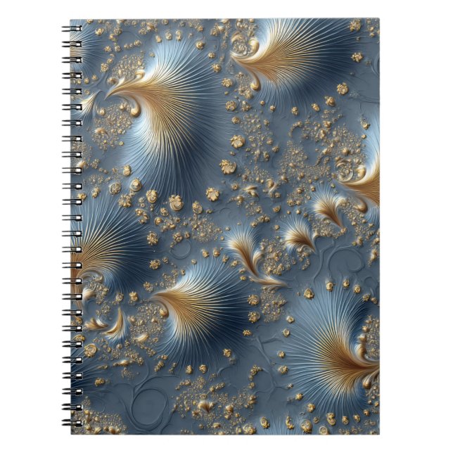 Carnet PC portable ultra-bleu et Gold abstrait (Devant)