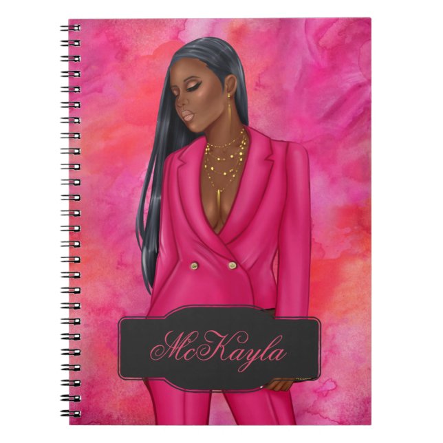 Carnet PDG afro-américain personnalisée Boss Woman (Devant)