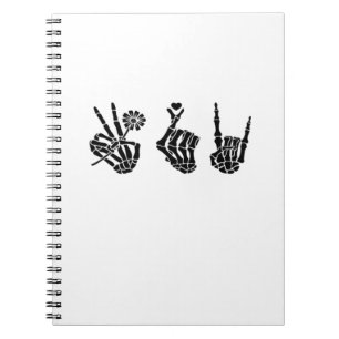 Carnet Peace And Roll Skeleton Mains Classique