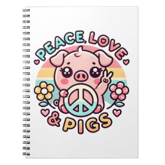 Carnet Peace Love & Pigs