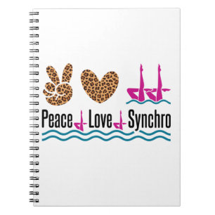 Carnet Peace Love Synchro Synchronisé Natation Artistiqu