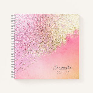 Carnet Peach Abstrait Gold Peach ID775