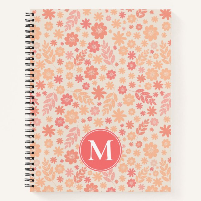 Carnet Peach Airy Fleur sauvage Meadow Motif (Devant)