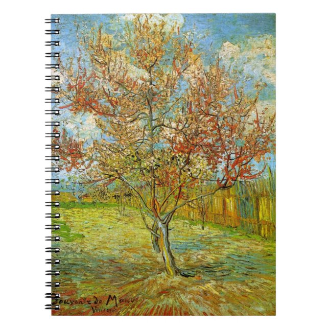 Carnet Peach Tree rose en fleurs par Vincent van Gogh (Devant)