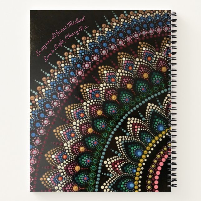 Carnet Peacock dot art mandala art spirituel (Dos)