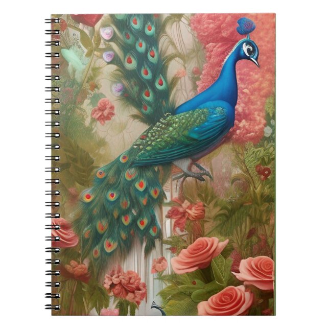Carnet Peacock en Apricot Jardin Rose (Devant)