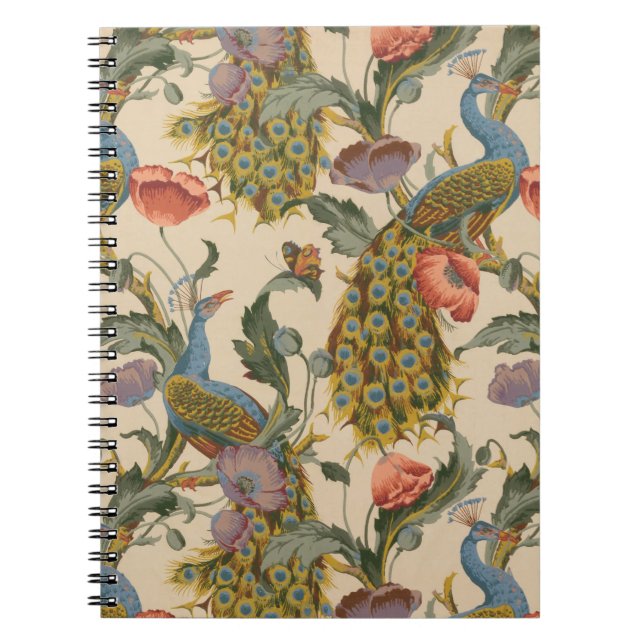 Carnet Peacock Motif vintage Art coloré (Devant)