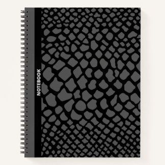 CARNET PEAU DE SERPENTINE NOIRE ET GRISE D'ÉLÉGANCE SNAKE