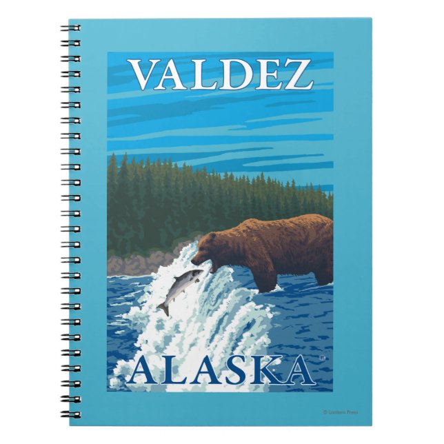 Carnet Pêche à l'ours dans la rivière - Valdez, Alaska (Devant)