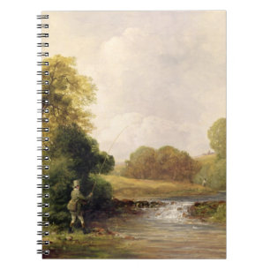 Carnet Pêche : Jouant un poisson (huile sur la toile)