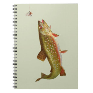 Carnet Pêche vintage à la truite arc-en-ciel