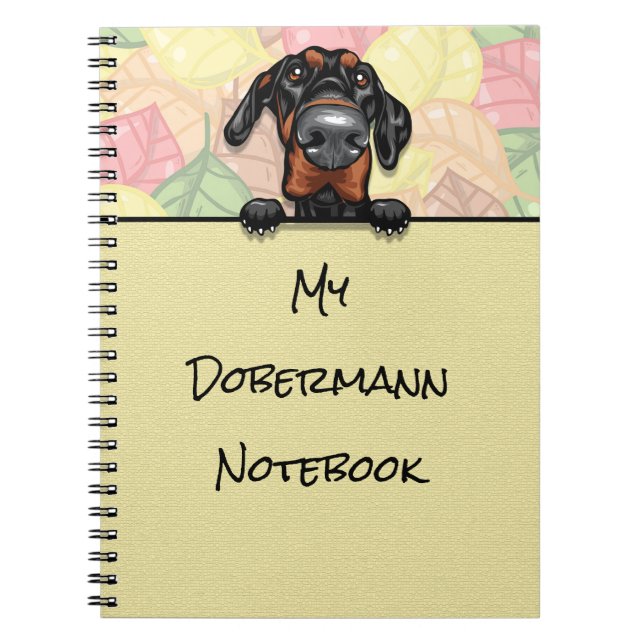 Carnet Peeking Cute Dobermann (Devant)