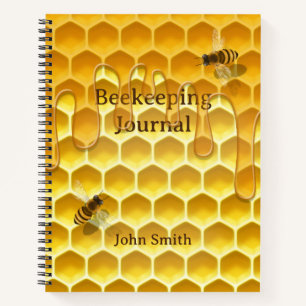 Carnet Peigne de miel avec abeilles domestiques volantes