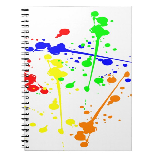 Carnet Peindre splash art abstrait coloré (Devant)