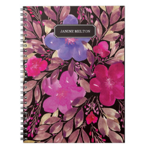 carnet peint à la main de fleurs