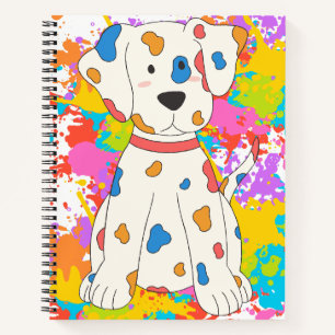 Carnet peinture à éclaboussure de chien
