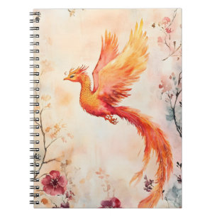 Carnet peinture à l'aquarelle représentant un phénix myth