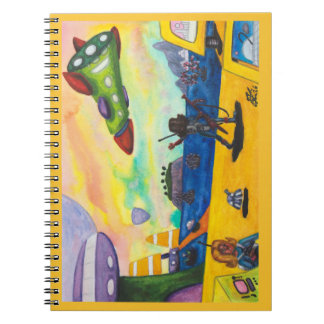 Carnet Peinture à l'aquarelle Vaisseau spatial Planète Aé