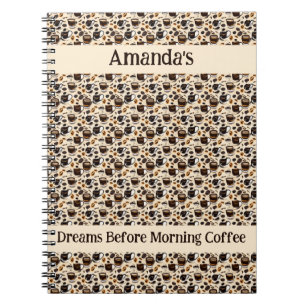 Carnet Peinture à l'huile de café noir Motif personnalisé