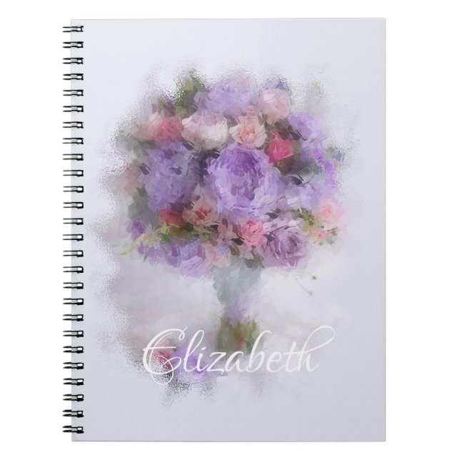 Carnet Peinture à l'huile de fleurs Élégant Modèle modern (Devant)
