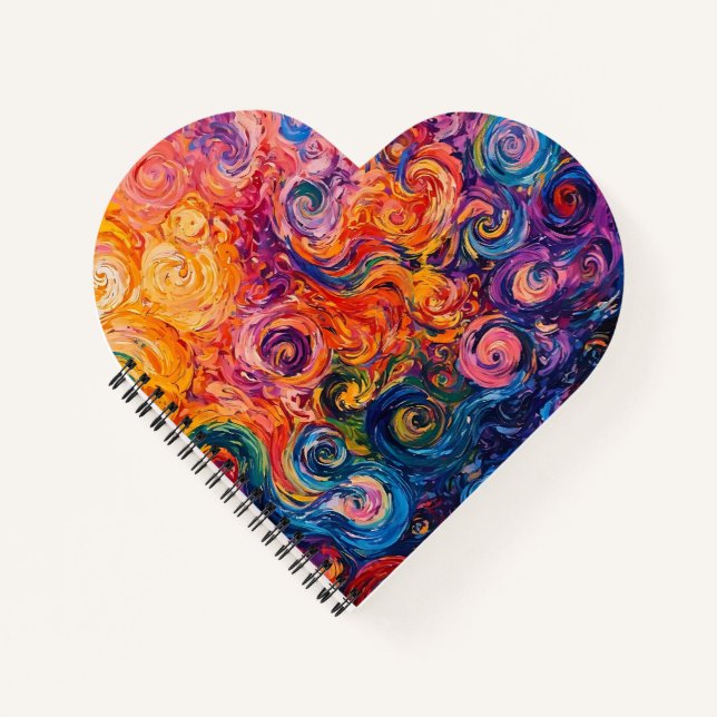 Carnet Peinture à l'huile de tourbillons psychédélique (Devant)