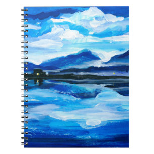 Carnet Peinture à l'huile du crépuscule sur le lac de mon
