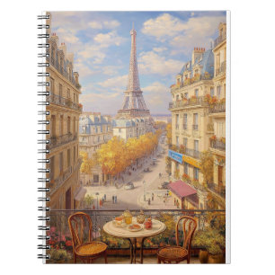 Carnet Peinture à l'huile d'un balcon romantique parisien