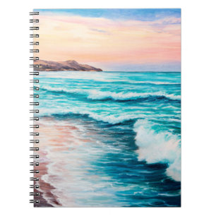 Carnet peinture à l'huile sur le beau coucher de soleil v