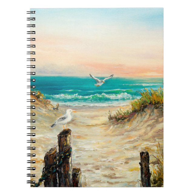 Carnet peinture à l'huile sur les dunes de plage de l'océ (Devant)