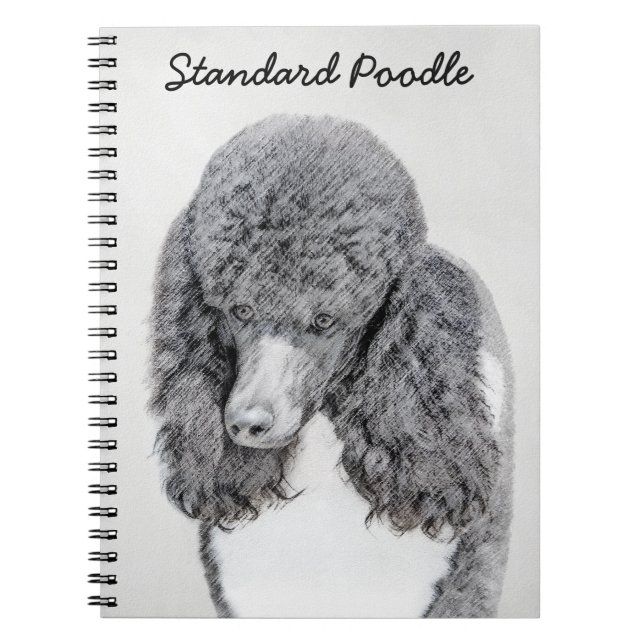 Carnet Peinture à paille noire standard - Art du chien (Devant)