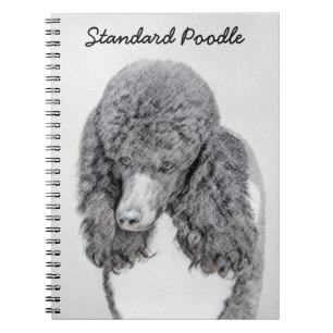 Carnet Peinture à pantalon noir ordinaire de caniche - a