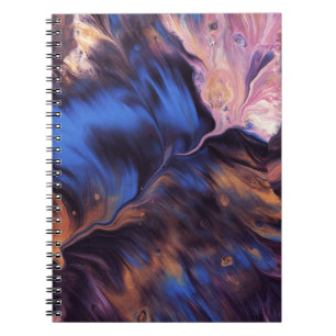 CARNET PEINTURE ABSTRAITE BLEUE ET BLANCHE