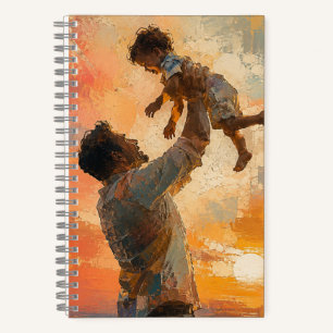 Carnet Peinture Abstraite Père Élevant un Enfant au Couch