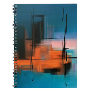 Carnet Peinture acrylique abstraite colorée. Paysage surr