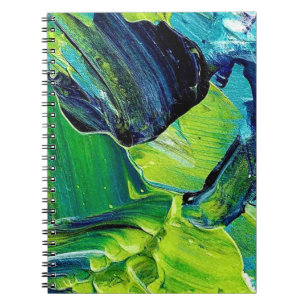 Carnet Peinture acrylique abstraite en bleu